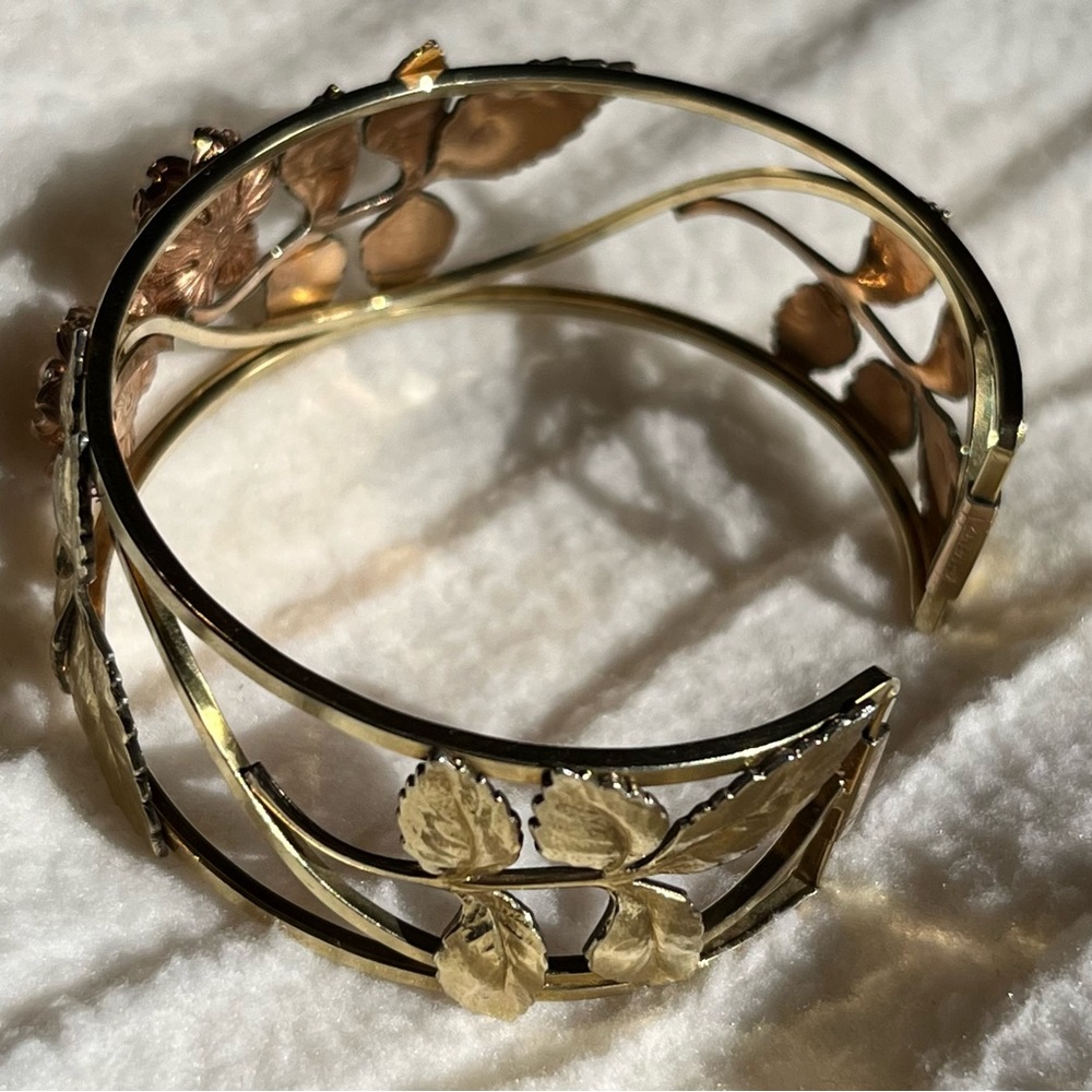 Krementz Vintage bracelet in 14kt gold overlay & rose goldtone. - Picture 12 of 13